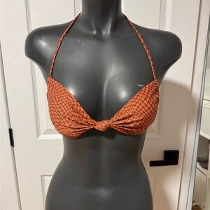 Bikini Top in Orange Houndstooth